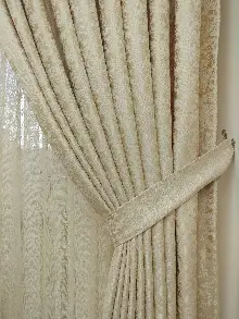 Açık Bej Duz Jakar Fon Perde (150)- Krem