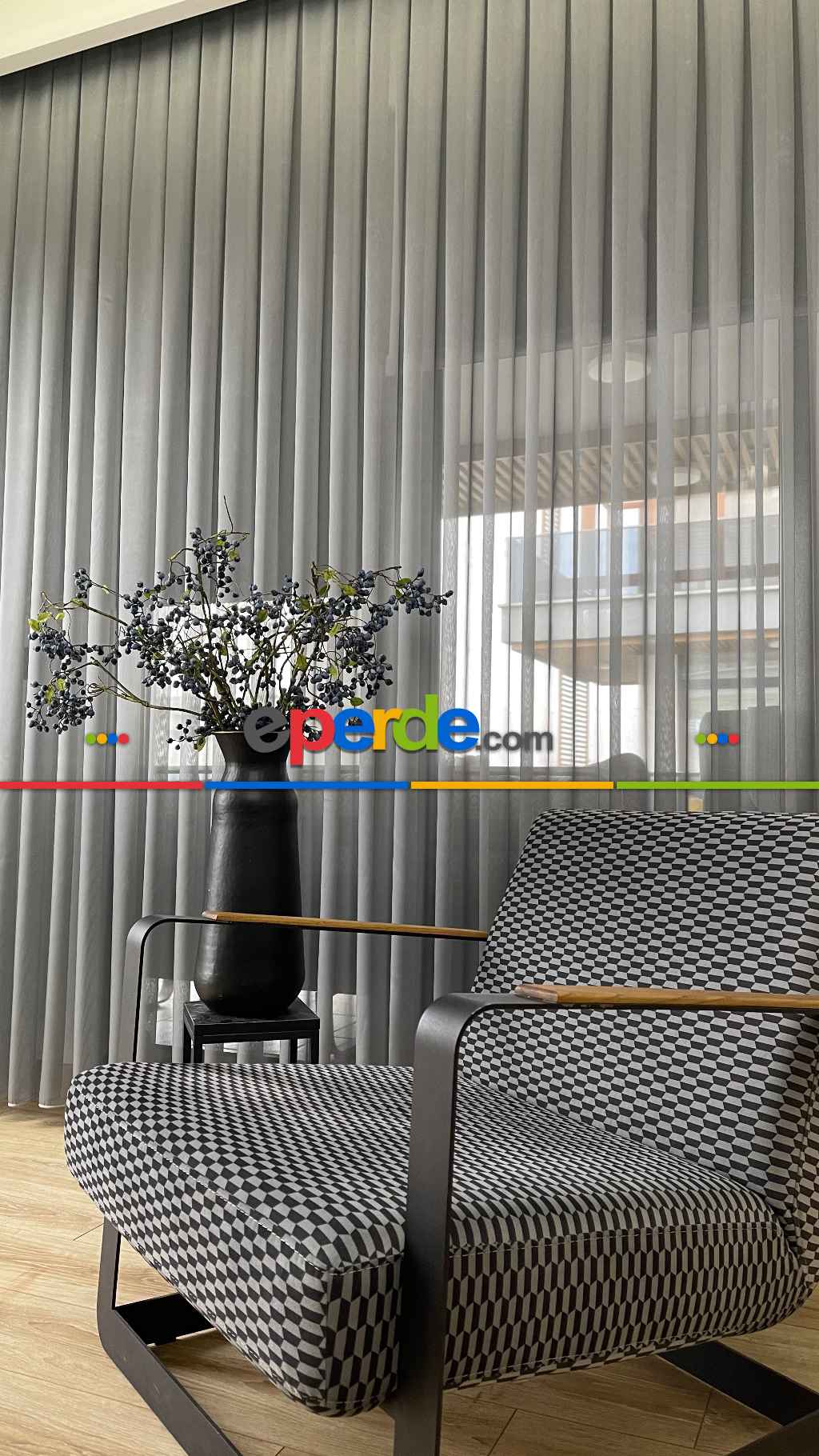 % 50 İndirimli Hazır Ölçü Gri-füme Tül - İnci Tül - Dönergücü