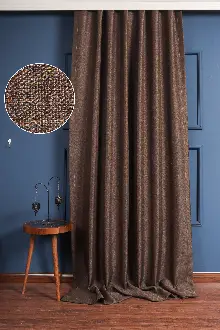 Kahverengi Keten Blackout Karartma Fon Perde