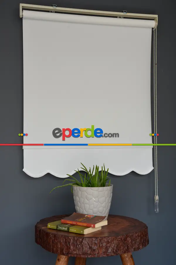 Mutfak - Halim Perdesan Pm-100 Beyaz Renk Panama Serisi Mat Stor Perde