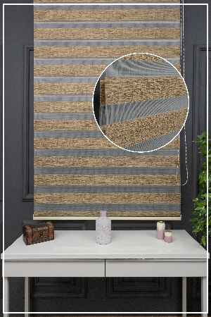 Zebra Perde - Düz Bambu Zebra Perde Kalın Dokulu