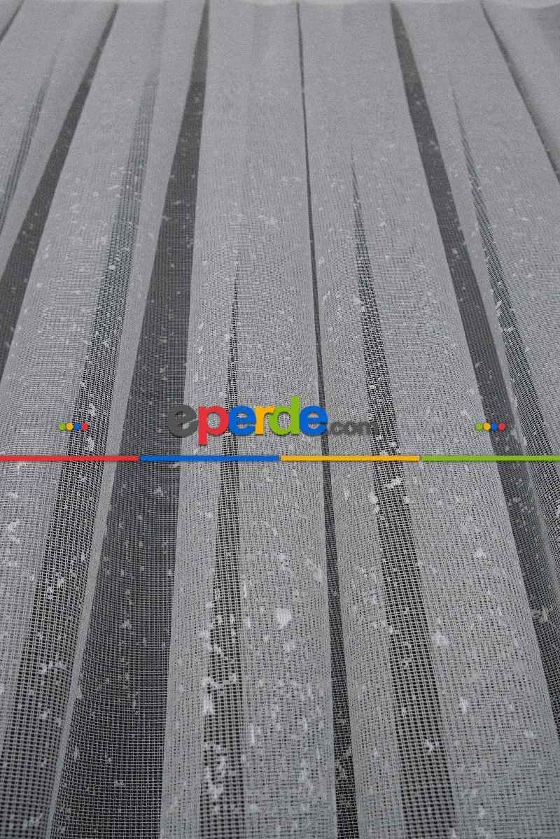 Modern Hardal Ve Mavi Desenli Degrade Geçişli Örme Tül Perde Yüksek Kalite