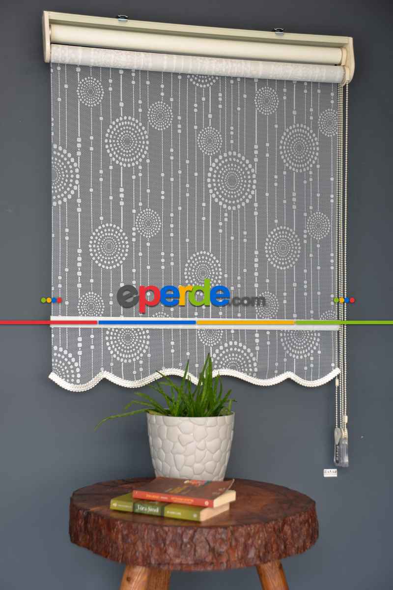 Halim Perdesan Dacuz-208 Beyaz Renk Etekli Veya Eteksiz Çift Mekanizmalı Tül Stor Perde