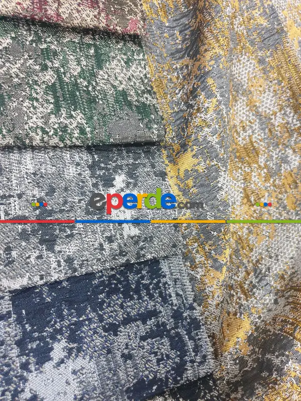 Yatak Odası - Geniş Enli Jakarlı Dokuma Salon Yatak Odası Lüks Perdeler 9 Renkli -yeşil Gri Hardal