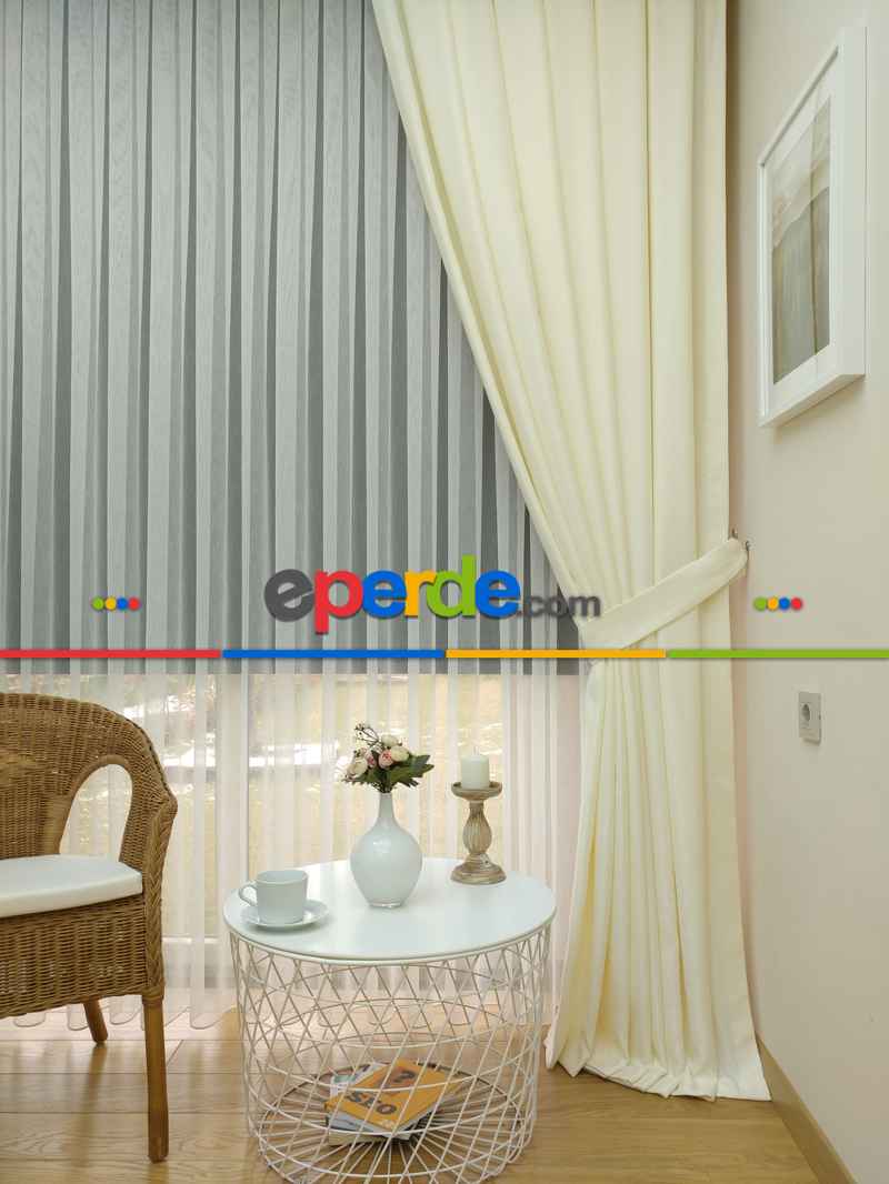 Soft Krem Fon Perde Geniş En (285)- Krem