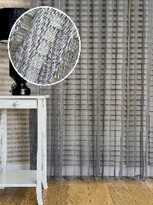 Bebek Odası Tül Perde - Koyu Gri Grek Zemin Düz Tül Perde - Kurşunlu