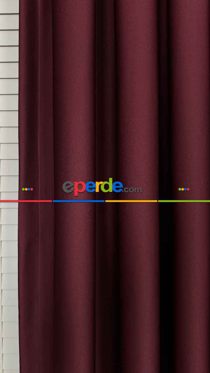 Bordo Blackout - Karartma Fon Perde, Premium Kalite Serisidir, %90 Oranında Işığı Keser