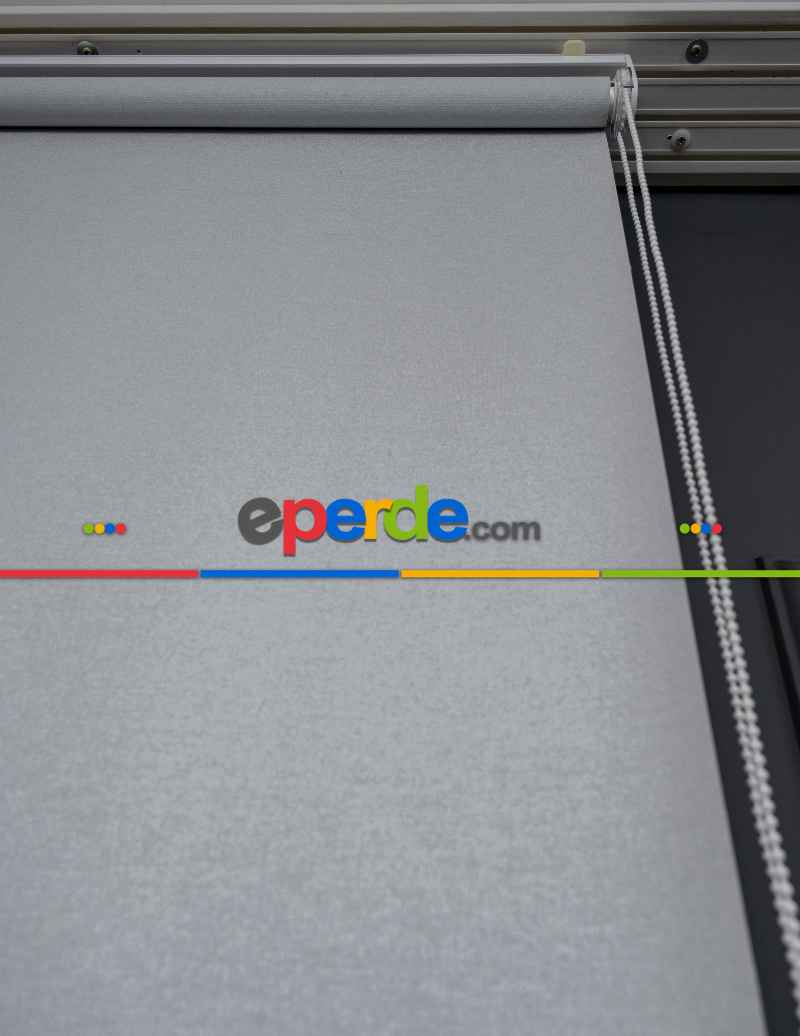 Yatak Odası - Stor Perde Kalın Kumaş Yaldızlı Açık Gri Renk A Kalite