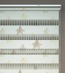 Yıldız Desenli Baskılı Zebra Perde- Çok Renkli