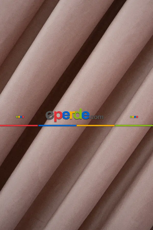 Salon Fon Perde - İthal Kadife Fon Perdelik Geniş Enli ( Pudra )