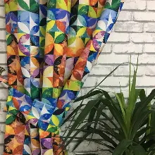 Pop-art Desenli Fon Perde Evm210 -p - Kumaşı Kalındır Duck Bezi Değildir.- Çok Renkli