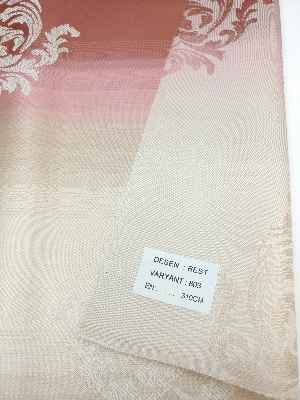 Renk Geçişli Jakar Desenli Salon Fon Perdesi - Kızıl - Pembe - Bej- Bej-pembe-kiremit Rengi