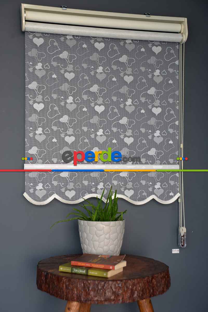 Halim Perdesan Dacuz-202 Beyaz Renk Etekli Veya Eteksiz Çift Mekanizmalı Tül Stor Perde