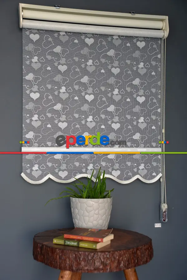 Halim Perdesan Dacuz-202 Beyaz Renk Etekli Veya Eteksiz Çift Mekanizmalı Tül Stor Perde