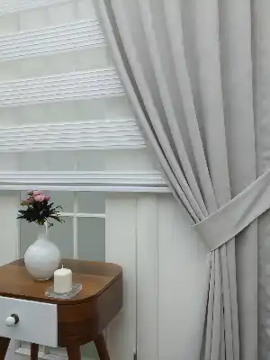 Taş Rengi Renk Düz Fon Perde (soft) Çok Dökümlü- Taş Rengi