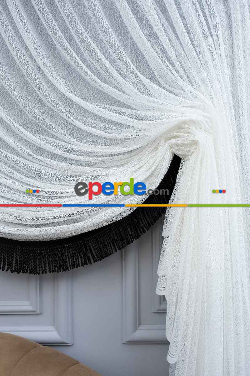 Salon Empoli Örme Kruvaze Tül Perde- Ekru