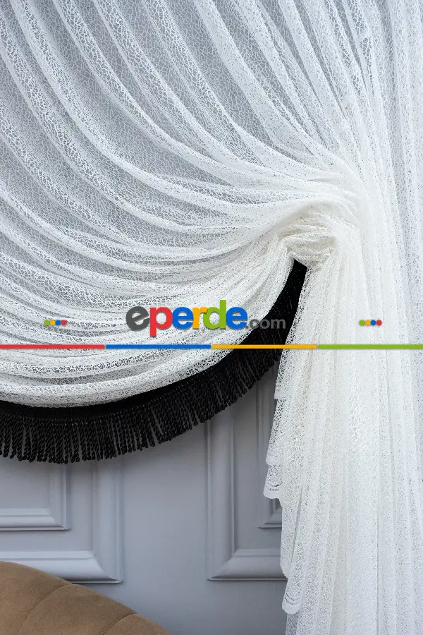 Mutfak - Empoli Örme Kruvaze Tül Perde- Ekru