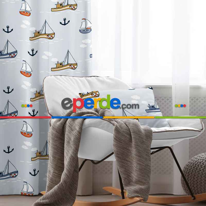 Çocuk Odası Fon Perde Evim 2046-1 Kumaşı Kalındır Duck Bezi Değildir