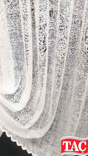 Taç Hasır Yeni Moda Tasarım Desen Beyaz Renk Tül Perde