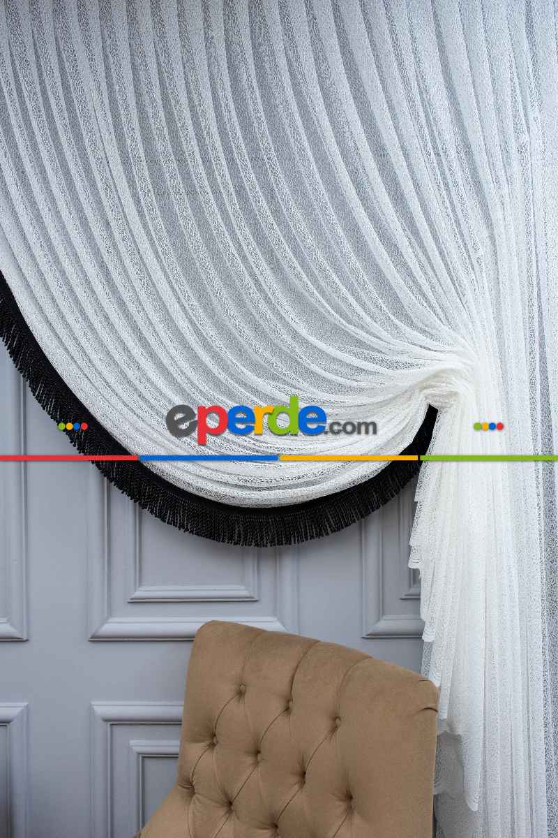 Salon Empoli Örme Kruvaze Tül Perde- Ekru