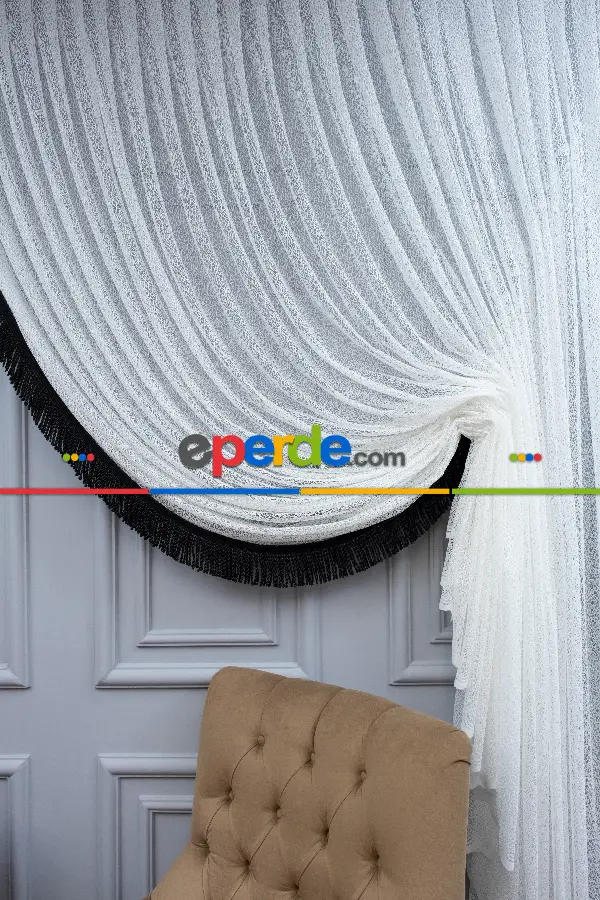 Mutfak - Empoli Örme Kruvaze Tül Perde- Ekru