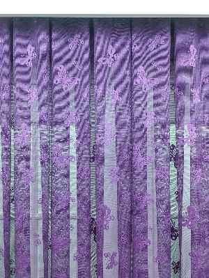 Kelebek Desenli Kız Çocuk Odası İçin Tül Perde - Mor- Mor