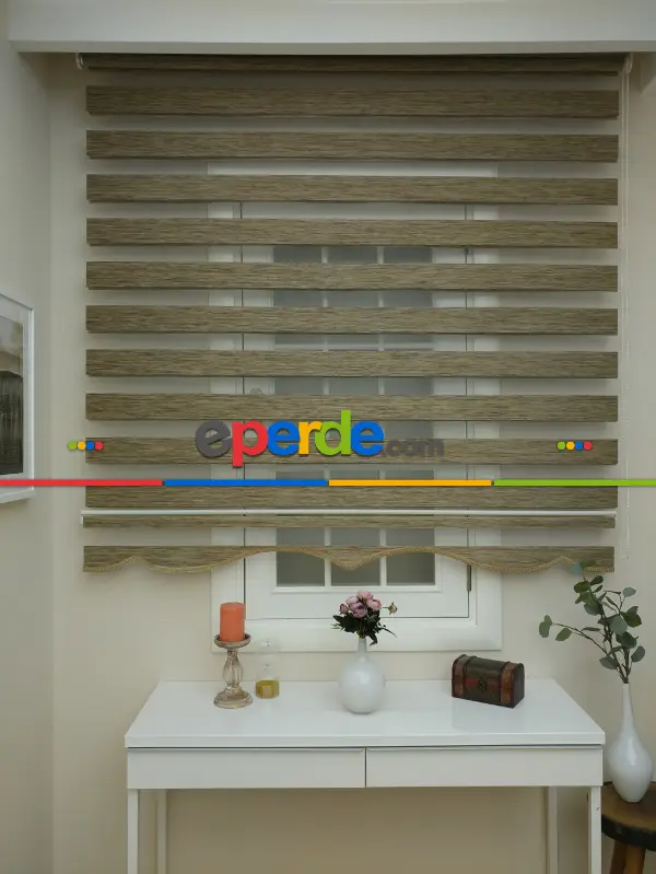 Zebra Perde - Bambu Düz Zebra Perde - Kahve Açık