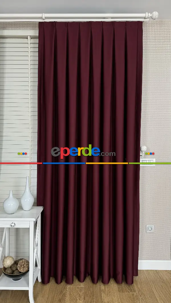 Bordo Blackout - Karartma Fon Perde, Premium Kalite Serisidir, %90 Oranında Işığı Keser