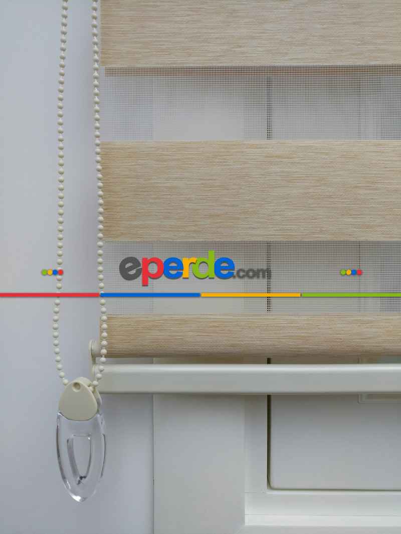 Sütlü Kahve Düz Bambu Zebra Perde (kalın Zeminli)- Sütlü Kahve