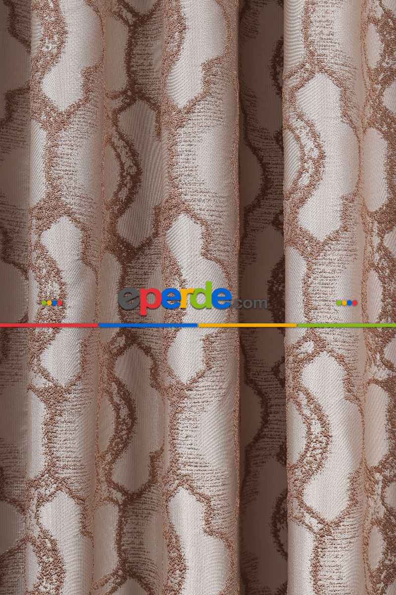 Yatak Odası Fon Perde - S Pile Dökümlü Jakar Dokuma Fon Perde