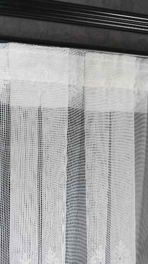 Ekru Nakış İşlemeli Tül Perde