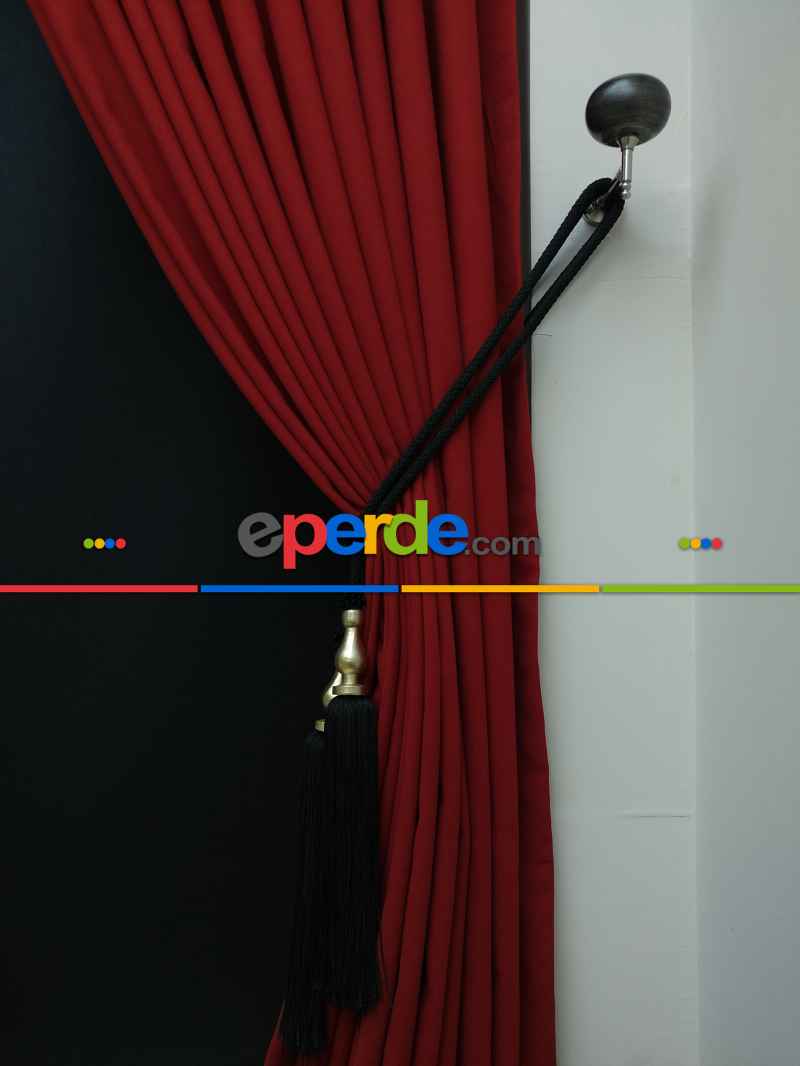 Düz Renk Dökümlü Fon Perde (180)- Kırmızı