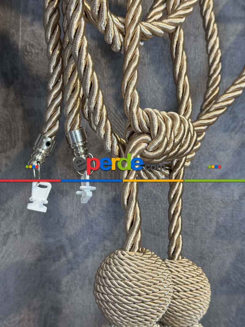 Bej Ekru Braçol Perde Bağı