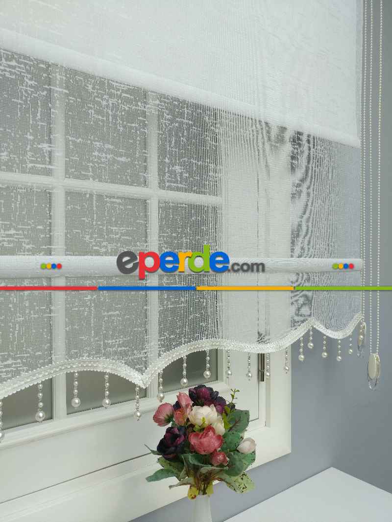 Çiftli Sistem Tül Ve Stor Perde - Keten Düz- Ekru