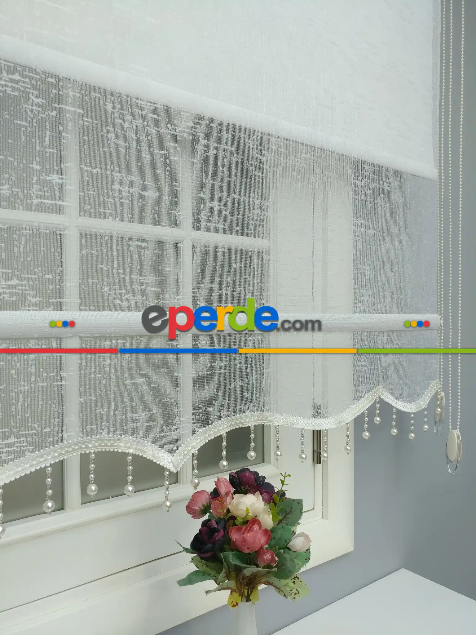 Yatak Odası - Çiftli Sistem Tül Ve Stor Perde - Keten Düz- Ekru