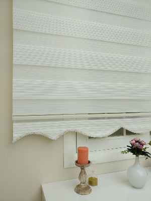 Zebra Perde - Geniş Pileli Zebra Perde- Ekru