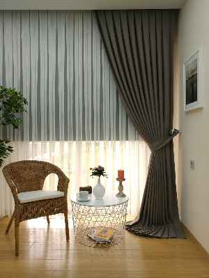 Salon Keten Koyu Gri Düz Fon Perde- Gri Koyu