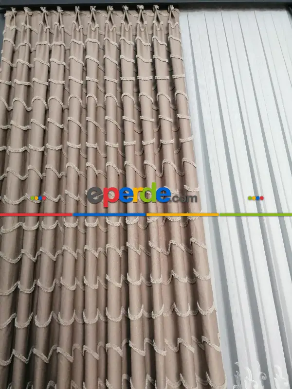 Yatak Odası - Sultan Desenli Keten Fon Perde - Antrasit