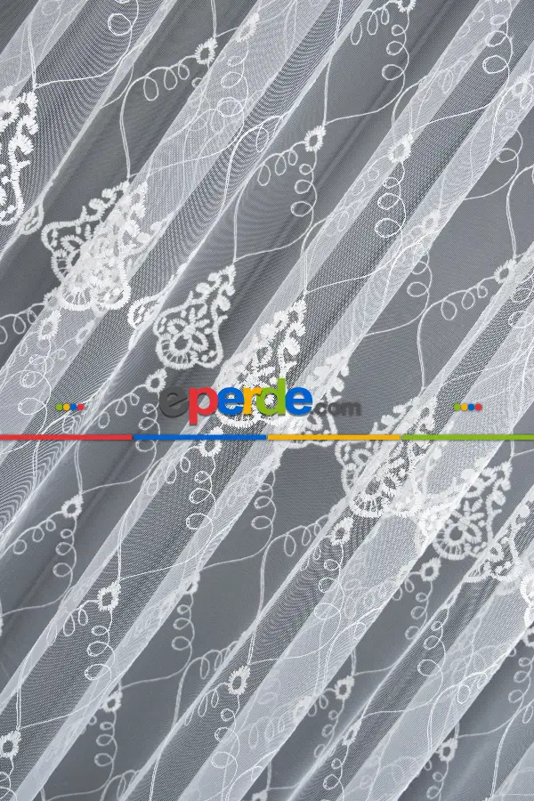 Mutfak Brode Selçuklu Desen İşleme Nakış Tasarım Tül Perde