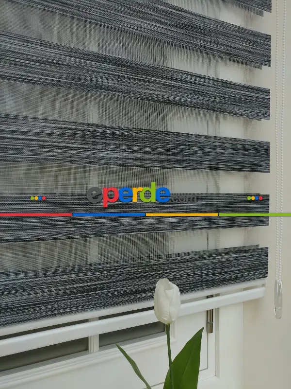 Mutfak Zebra Perde Düz Seri- Füme