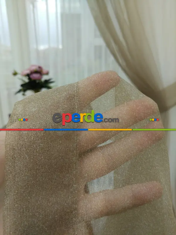 Ekru-bej Geçişli Tül Fon Perde#- Bej-ekru