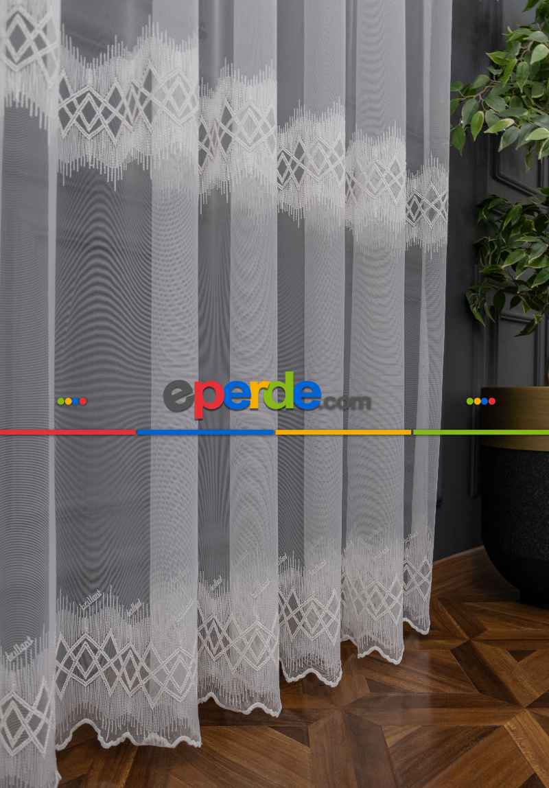 Brillant Brita Desen Tasarım Model İşlemeli Tül Perde