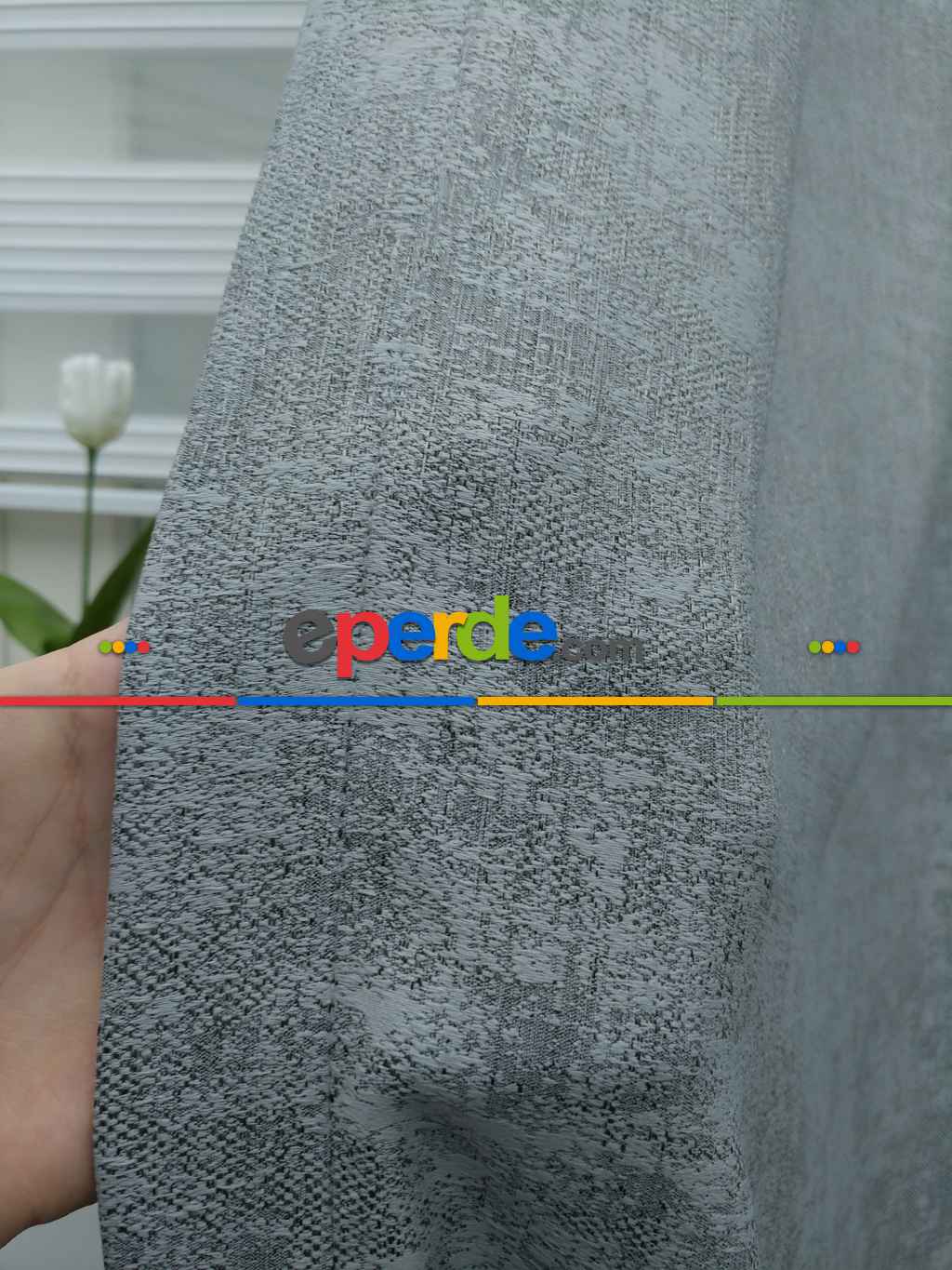 Gri - Düz Jakar Fon Perde- Gri-füme-antrasit-gri Açık