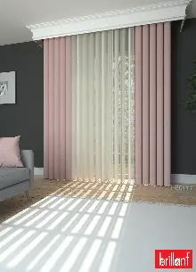 Brillant Akıllı Tül Perde Açık Pembe Renkli Tül Dikey Zebra Perde Düz 1. Kalite