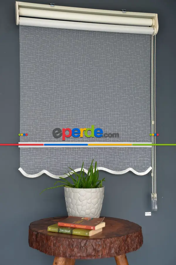 Halim Perdesan Dacuz-90 Beyaz Renk Etekli Veya Eteksiz Çift Mekanizmalı Tül Stor Perde