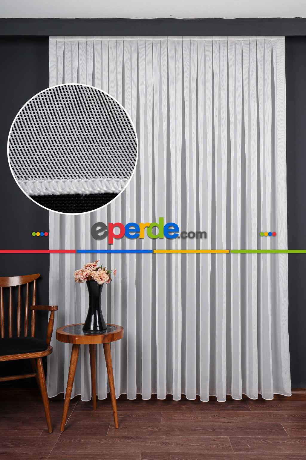 Her Eve Uyum Sağlayan Klasik Ekru Düz Tül Perde