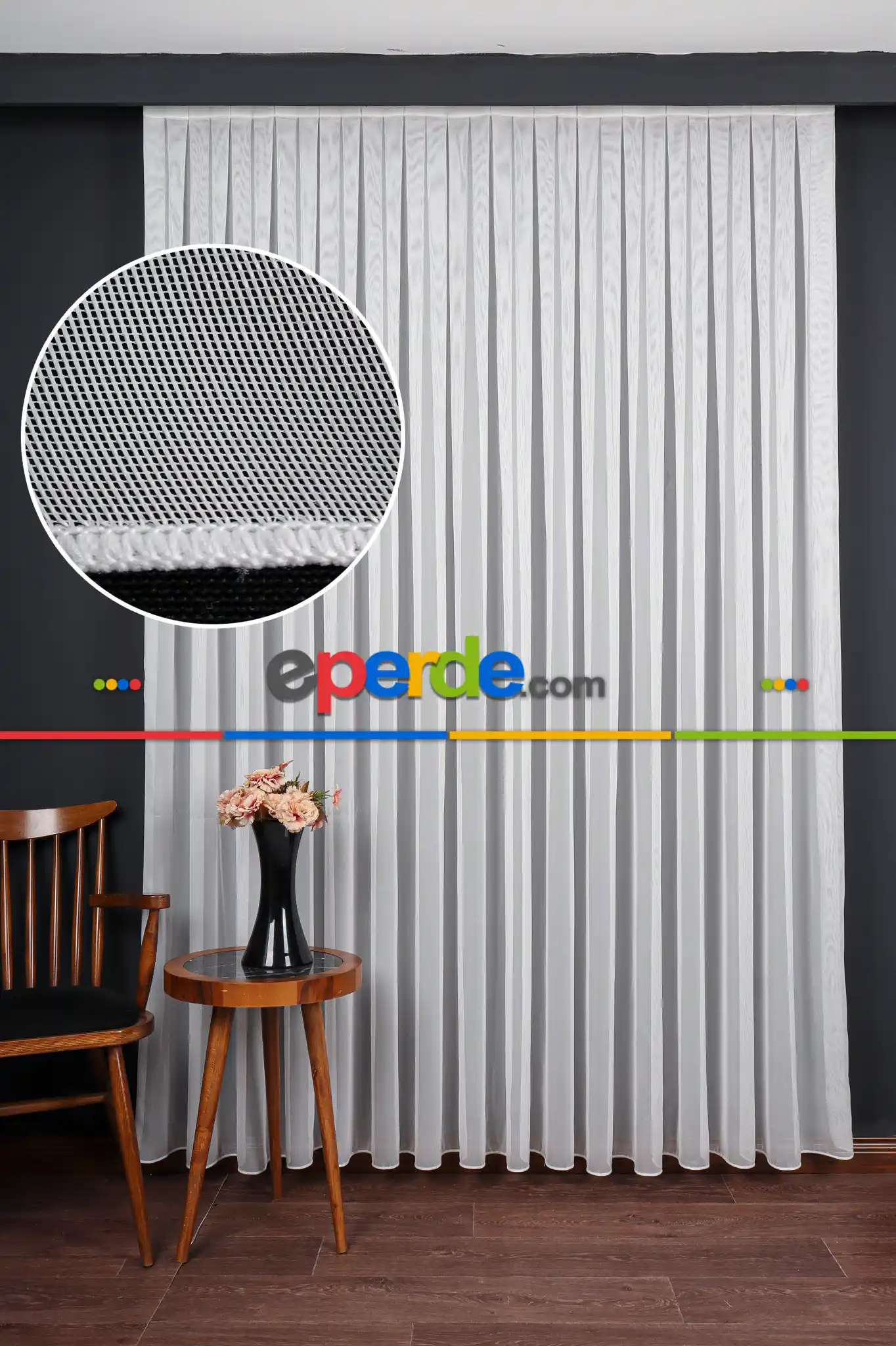 Her Eve Uyum Sağlayan Klasik Ekru Düz Tül Perde