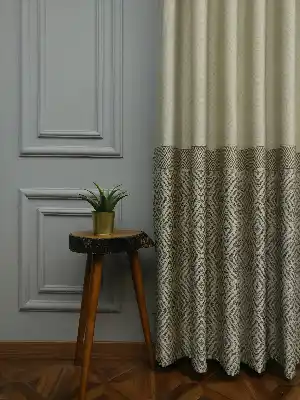 Modern Pano Fon Perde Bantlı Çift Renk - 501- Kahve Venge-kahve