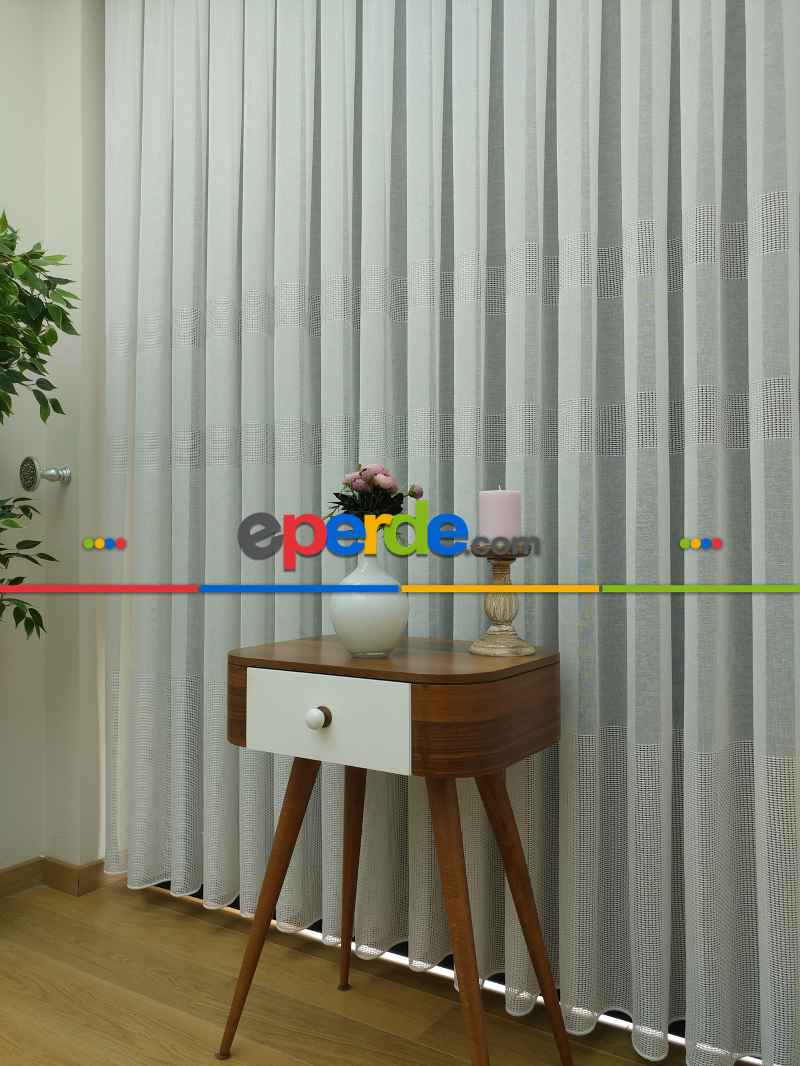 Mutfak - Keten Tül Perde- Ekru