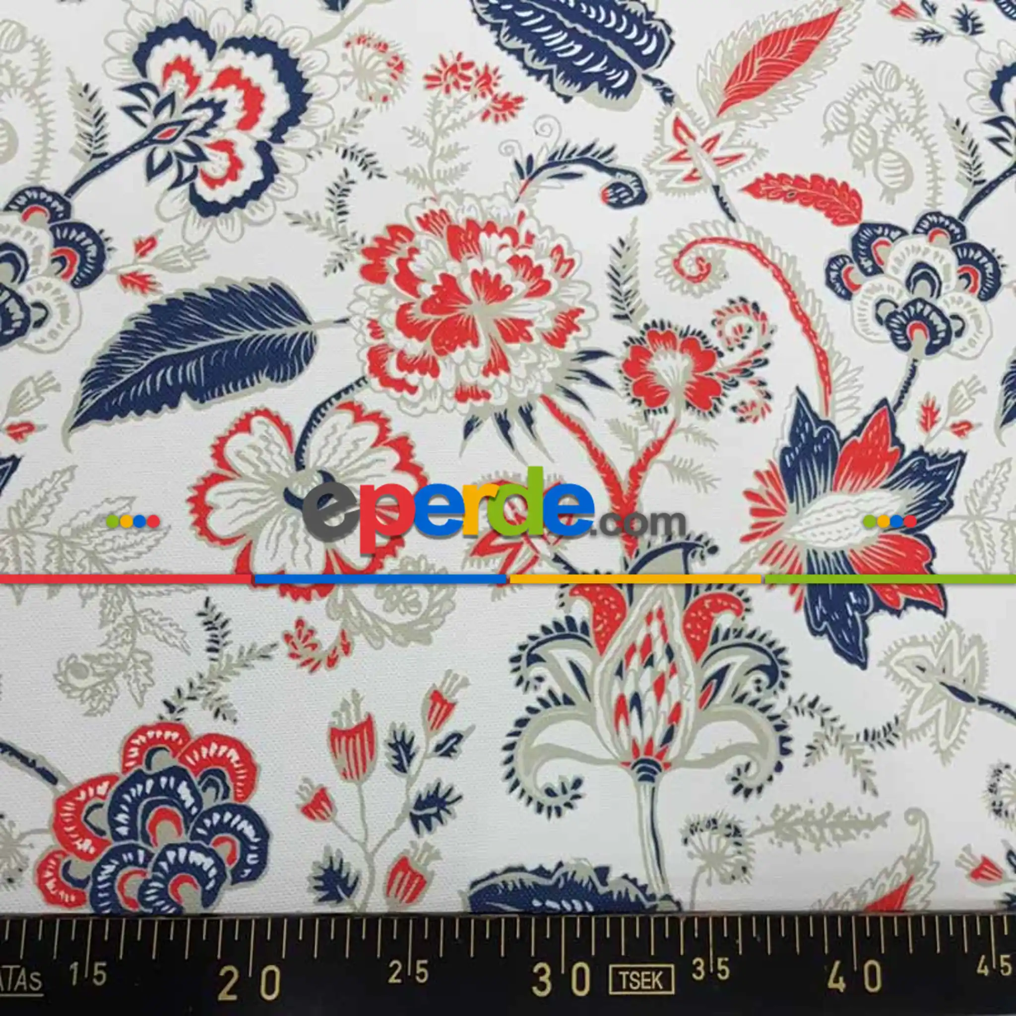 Yatak Odası - Çiçek Desenli Fon Perde Evm1516 Kumaşı Kalındır Duck Bezi Değildir-  Çok Renkli 2